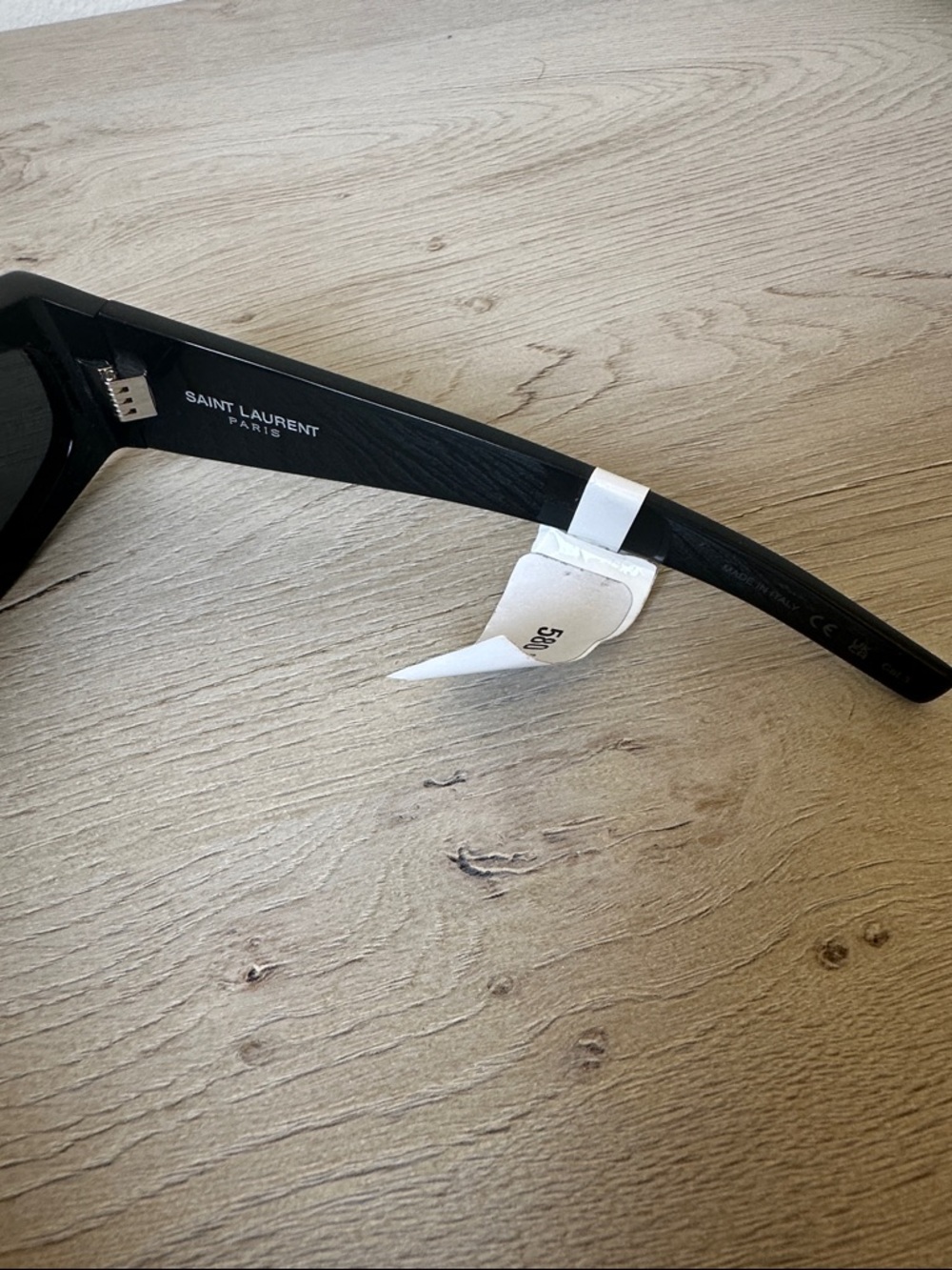 Unisex Saint Laurent Black Thick-Frame Logo Sunglasses - Picture 5 of 8